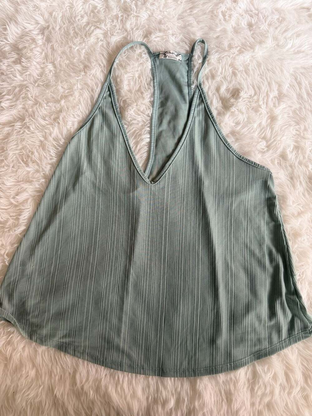 Intimately Free People Ribbed V-Neck Racerback Tank Top - Picture 2 of 3